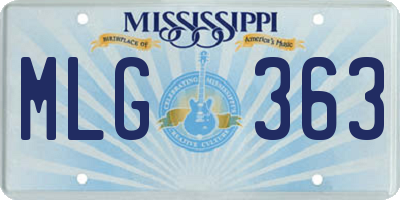 MS license plate MLG363