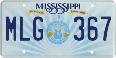 MS license plate MLG367
