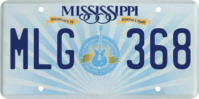 MS license plate MLG368