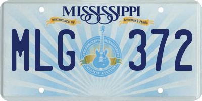 MS license plate MLG372