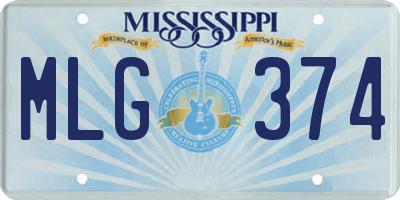 MS license plate MLG374
