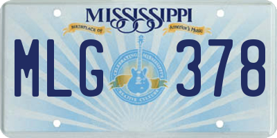 MS license plate MLG378