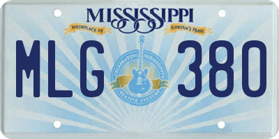 MS license plate MLG380