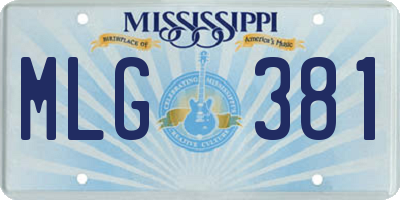 MS license plate MLG381