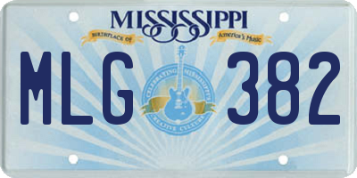 MS license plate MLG382