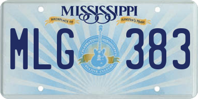 MS license plate MLG383