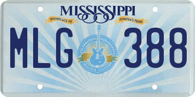 MS license plate MLG388