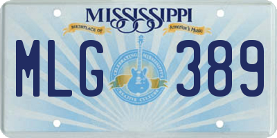 MS license plate MLG389
