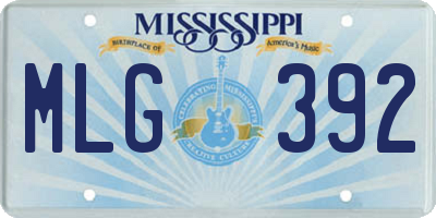 MS license plate MLG392