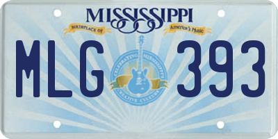 MS license plate MLG393