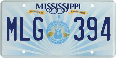 MS license plate MLG394