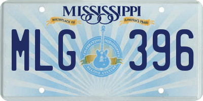 MS license plate MLG396