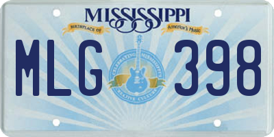 MS license plate MLG398