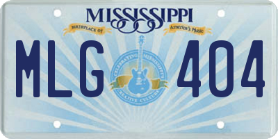 MS license plate MLG404