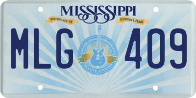 MS license plate MLG409