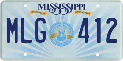 MS license plate MLG412
