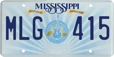 MS license plate MLG415