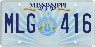 MS license plate MLG416