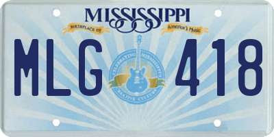 MS license plate MLG418