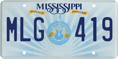 MS license plate MLG419