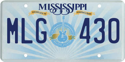 MS license plate MLG430