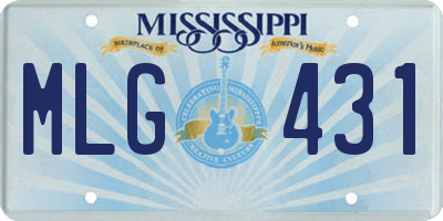 MS license plate MLG431
