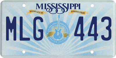 MS license plate MLG443