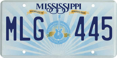 MS license plate MLG445