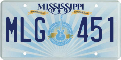 MS license plate MLG451