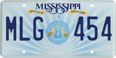 MS license plate MLG454