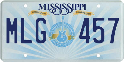 MS license plate MLG457