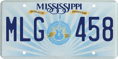MS license plate MLG458