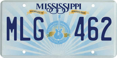 MS license plate MLG462