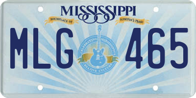 MS license plate MLG465