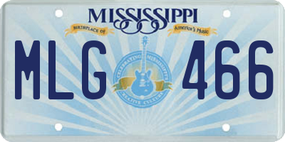 MS license plate MLG466
