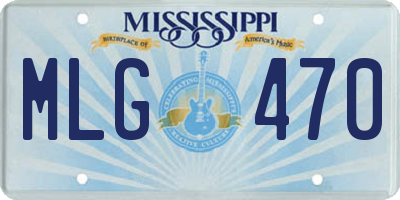 MS license plate MLG470