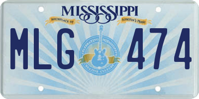 MS license plate MLG474