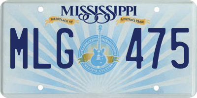 MS license plate MLG475