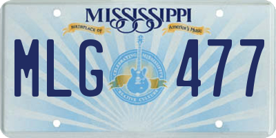 MS license plate MLG477