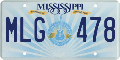 MS license plate MLG478