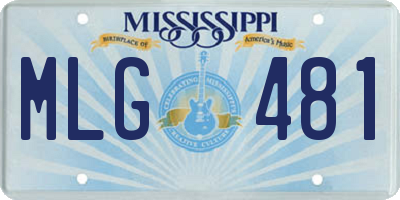 MS license plate MLG481