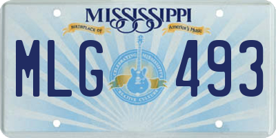 MS license plate MLG493