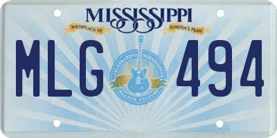 MS license plate MLG494