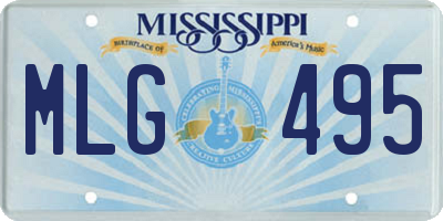 MS license plate MLG495