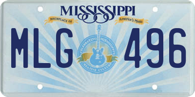 MS license plate MLG496