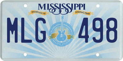 MS license plate MLG498