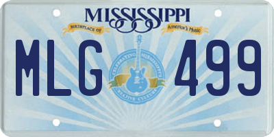 MS license plate MLG499