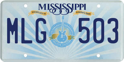 MS license plate MLG503
