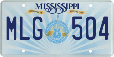MS license plate MLG504