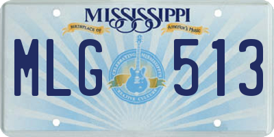 MS license plate MLG513